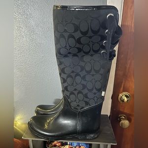 Coach insulated rain boots size 10